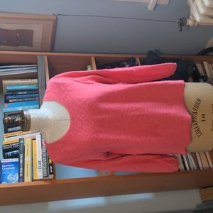 Sz L coral 100%cotton sweater